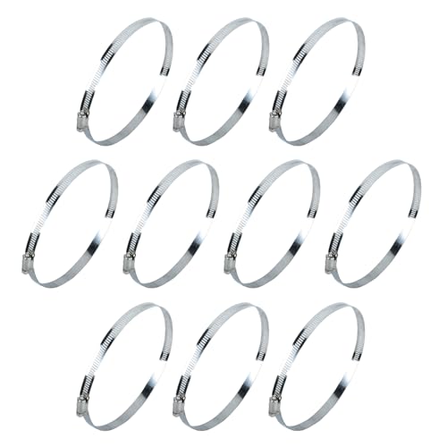 10Pcs Narrow Band 12mm Steel Adjustable Hose Clamp Hoop 141-165mm HC141-165/12 (141-165mm) - size: 141-165mm