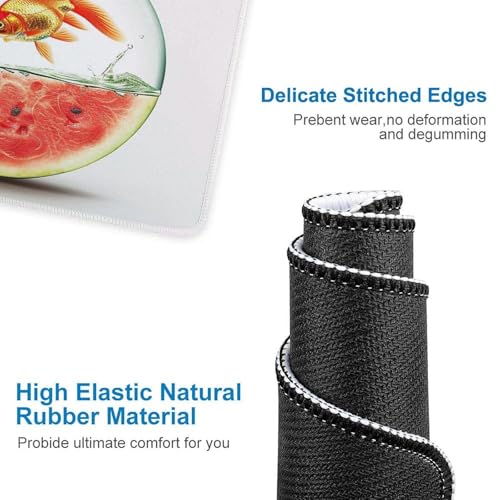 Mouse Pad Computer Mousepad Fish Tank and Watermelon Mouses Mat for Desk Washable Mouse Pad with Non-Slip Rubber Base Gaming Mousepad for Office Laptop