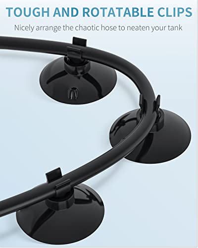 Pawfly Aquarium Suction Cup Clips for Standard 3/16" ID Airline Tubing Black Air Hose Holder Clamp Accessories for Fish Tank Aeration Setup, 20 Pack - color: Black