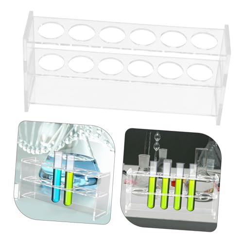 Veemoon 6holes Test Tube Rack Acrylic Organizer for Test Tubes Lab Storage Lightweight and Compact Design for Easy Carrying and Organization