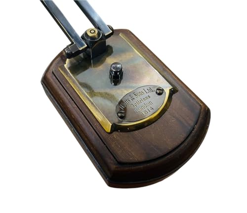 Vintage Magnifying Glass, Adjustable Arm, Brass Accents, Vintage Magnifying Glass with Adjustable Arm, Brass and Wood Base