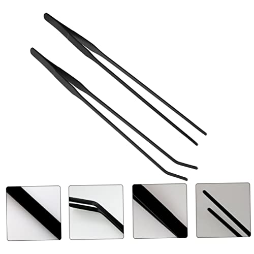 2pcs Aquatic Plant Cleaning Tools Set Straight Crooked Tweezers for Fish Tank Maintenance for Water Plants Aquascaping Easy to Use