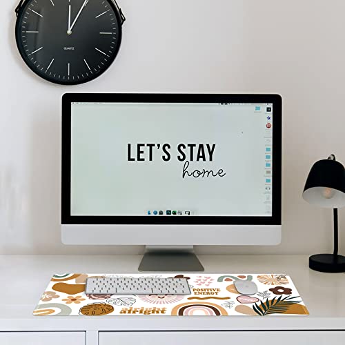 iCasso Desk Mat, Large Gaming Mouse Pad, XXL Desk Pad Stable Rubber Base Mousepad with Stitched Edges, Computer Keyboard Mat for Work, Game, Office, Home -Sticker - color: Sticker