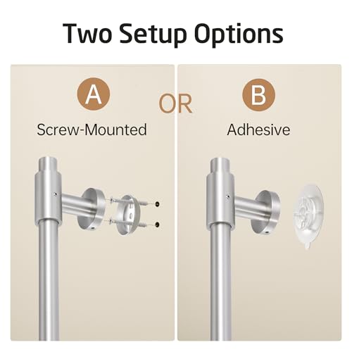KES No Drill 30-Inch Shower Slide Bar with Adjustable Handheld Shower Head Holder, Self Adhesive, Universal Fit, SUS304 Brushed Stainless Steel Drill-Free for Bathroom, F209S78DF-BS - color: Brushed Finish, style: 30.7-Inch+Self-adhesive Mounted