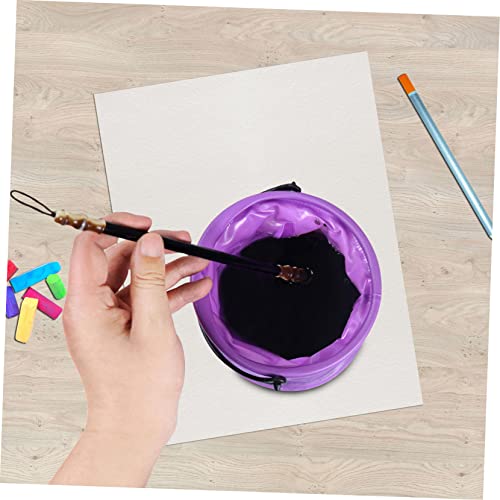 4Pcs Foldable Brush Washing Buckets Portable Collapsible Water Containers for Painting Fishing Outdoor Use Space Saving PVC Small Buckets Random Color