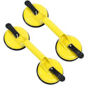 2 Pack Suction Cups Heavy Duty Aluminum Vacuum Plate Handle Glass Holder Hooks to Lift Large Glass/Tile Lifter/Pad for Lifting/Dent Puller - color: 2 Pack Double Plate-Yellow