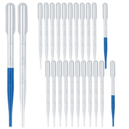 120Pcs Plastic Transfer Pipettes 3ml Dropper for Oil, Disposable Dropper Pipettes Eyedropper Water Droppers Pipette for Craft Lab Resin Paint - size: 3ml