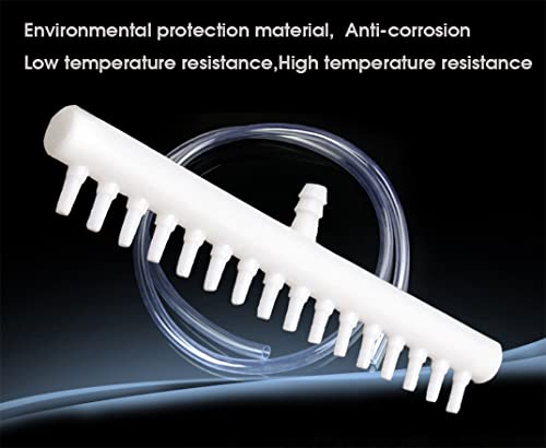 Rake-shaped hose joint air discharge diverter, Plastic Barb Hose Fitting Connector, 8-Way Outlet Air Line Pump Tubing Splitter Water Flow Divider, for Aquarium Garden Agricultural Irrigation（6Pcs）