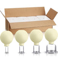 BBTO 4 Pcs Glass Facial Cupping Set Silicone Vacuum Suction Massage Cups Skin Tightening Therapy for Face Body Eyes Back Shoulder Pain(Yellow) - color: Yellow
