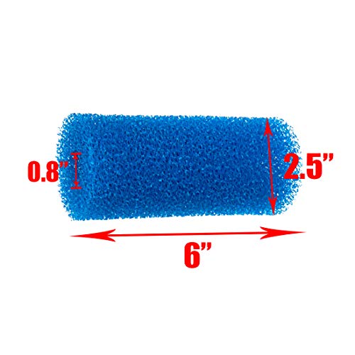 Xiaoyztan 6 Pcs 5.9" x 2.5" Aquarium Pre-Filter Sponges Foam Filter Cartridges with 0.8" Hole Diameter (Blue & Black)