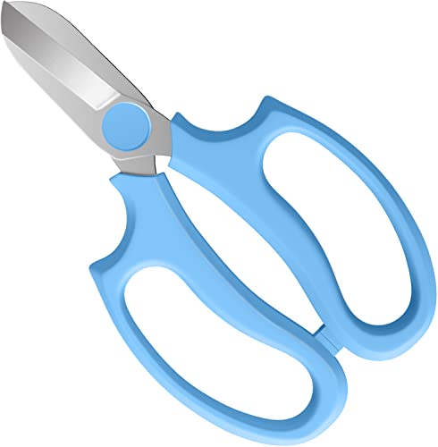 Housolution Flower Scissors, Strong Floral Shears, Premium Steel Garden Pruning Shears Floral Fruits Leaf Scissors Hand Pruner Snip Trimming Tool for Gardening Flower Arrangement, Light Blue - color: Light Blue, size: 1 Pack