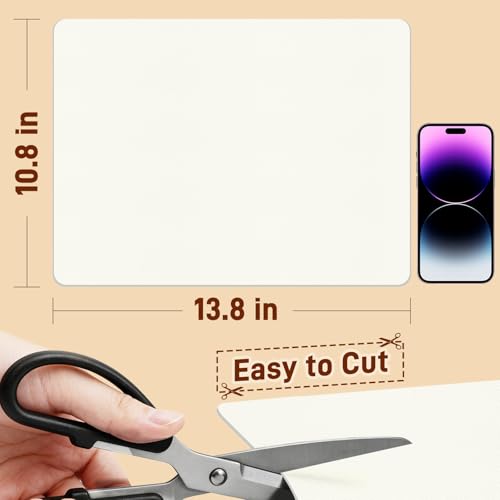 Cuttable PU Leather Nightstand Mat - 13.8x10.8in, Waterproof, Heat Resistant & Non-Slip Night Stand Accessories, Bedside Table Mat, Dresser Protector Top, End Table Cover, Small Desk Mat, Cream White - color: Creamy-white, size: 13.8L x 10.8W