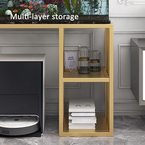 Robot Vacuum Stand Cabinet with Double Layer Shelves, Floor-Standing Fish Tank Rack, Modern End Table for Living Room & Home Office Storage (39in/100cm) - color: White, size: 100cm/39in