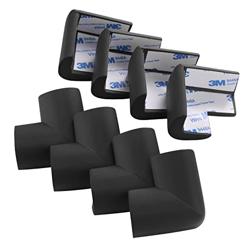 8 Pack Soft Sponge Table Corners, Corner Protector Baby, Baby Proofing Corner Guards, Pre-Taped Furniture Corner Protectors, Child Safety Furniture Bumper, Corner Protectors for furniturey, Black - color: 8 Black Sponge Corners