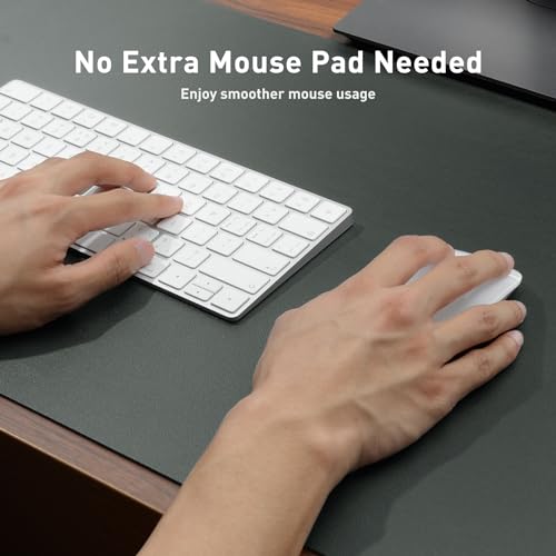 Aothia Leather Desk Pad Protector, Large Mouse Pad, Office Desk Mat, Non-Slip PU Leather Desk Blotter, Laptop Desk Pad, Waterproof Desk Writing Pad for Office and Home (Jungle Green, 23.6" x 13.7") - color: Jungle Green, size: 23.6" x 13.7"