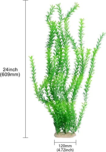 Aquarium Decorations Plastic Plants 24" Large Artificial Fish Tank Plant Ornament for Fish