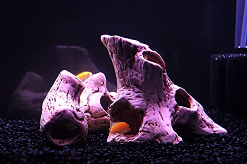 Aquarium Tree Stump Hole for Betta Fish Toys,Rock Cave Cichlid Stone Betta Fish Accessories 10, 20 Gallon Fish Tank Decorations, Aquarium Rocks Decor