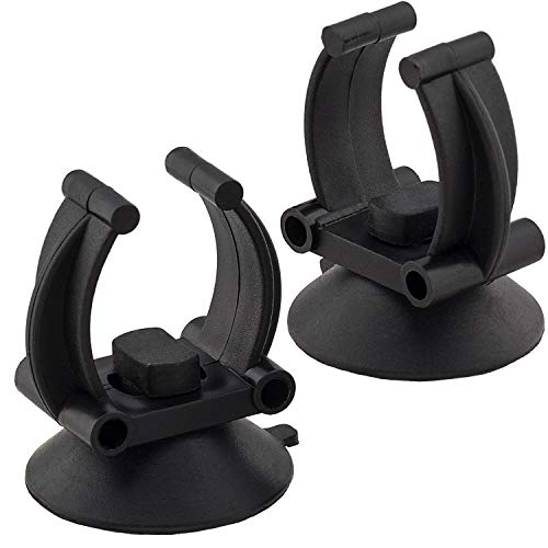 OIIKI 10 PCS Aquarium Heater Suction Cups with Clips, Air Hose Tube Holders Clamps for Fish Tank (Black)