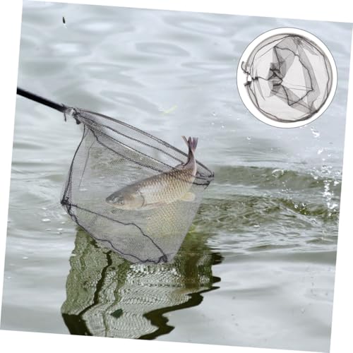 OSALADI 4pcs Foldable Fishing Landing Net Heads with Deep Black Mesh, Stainless Steel Frame, Replacement Netting for Freshwater and Saltwater Anglers