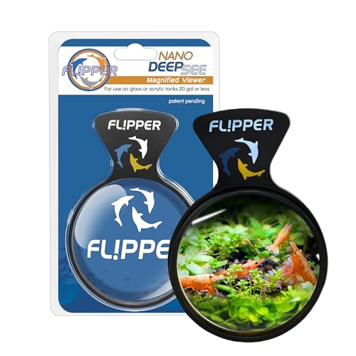 FLIPPER DeepSee Nano 3″ Magnetic Aquarium Viewer – Optical-Grade Magnifying Lens for Clear Underwater Viewing – Reef & Freshwater Tank Accessory for Fish, Coral & Aquascapes (Up to 3/8″ Glass) – Black - color: Black, size: NANO 3"