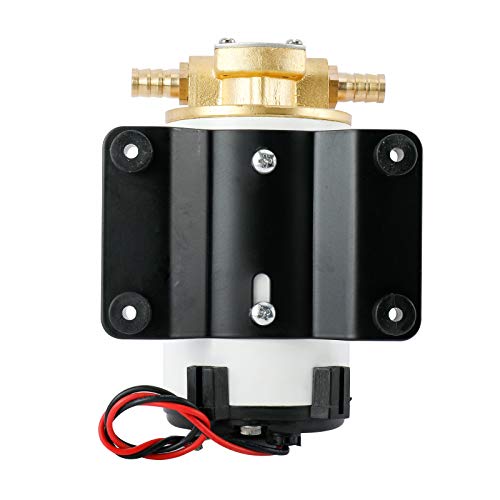 Amarine Made 12v Scavenge Impellor Pump- for Diesel Fuel Scavenge Oil Transfer - White Shell