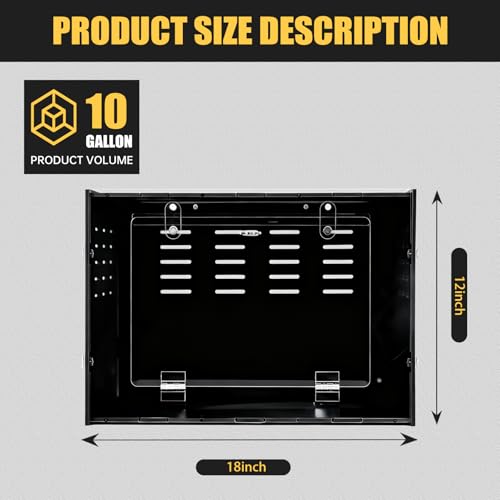 10 Gallon Reptile Tank – Reptile Enclosure for Leopard Geckos, Snakes & Bearded Dragons – Lizard Tank, Hermit Crab & Gecko Habitat - size: 18"12"12"