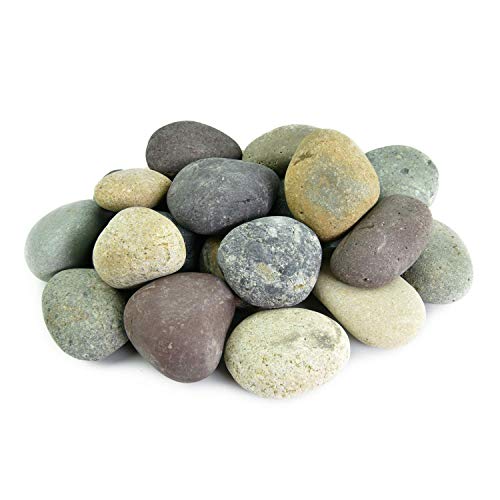 50 Lb. Premium Large Mixed Mexican Beach Pebbles 3-5 inches, Decor, Garden, Landscape, Pathways, Backyard, Rock Pebbles