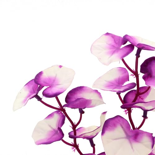 Silk Aquarium Plants for Betta Fish Tank, 2 Pcs 8 Inch Small Silk Aquarium Plant Aquatic Water Grass Decoration,Purple-White - color: Purple-white