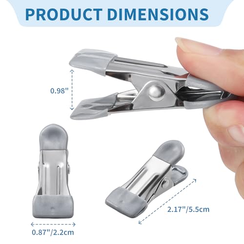 Clothes Pins Heavy Duty Out Door 30 Pack,Chip Clips 2.17 Inch, Bag Clips, Clothespins,Chip Clips Bag Clips Food Clips for Laundry, Bag Clips for Food Clips for Hanging Stainless Stee(Gray) - color: Gray