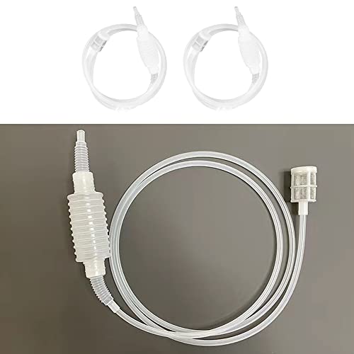 2 Pack Brewing Siphon Pump Manual Liquid Transfer Hose Tube Pipe with Filter for Home Made Wine Beer Gas Fuel Kerosene Oil Water Fish Tank Filtration Bottle Equipment Tool