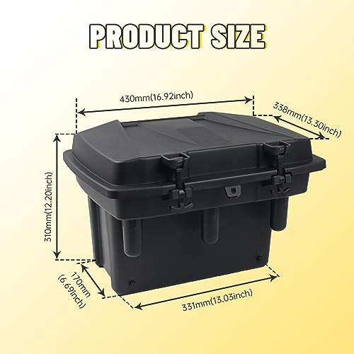 Rear Cargo Storage Box 21L Compatible with 2016-2025 Polaris Ranger/Ranger XP 500 570 900 1000, Polaris General 1000 Accessiories UTV Removable Waterproof Bed Box with Top Tool Tray