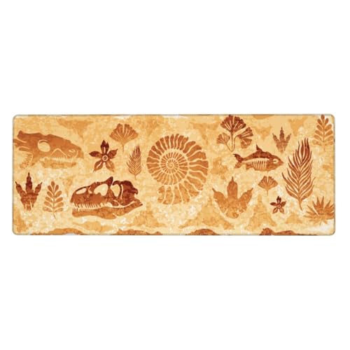 Retro Fossils Mouse Pad XL Large Mousepad Non Slip Rubber Base Desk Mat for Laptop Computer Gaming 31.5" X 12" - color: Retro Fossils