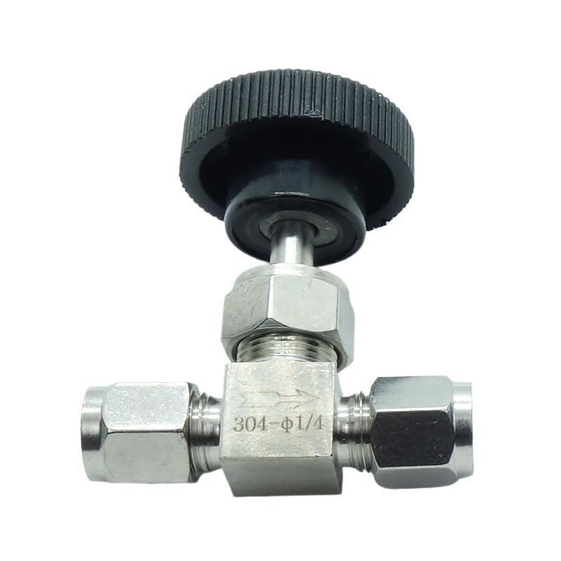 1 Piece Stainless Steel 304 1/4" Tube OD Double Ferrule Compression Fitting Instrument Needle Valve - size: Straight 1/4" OD