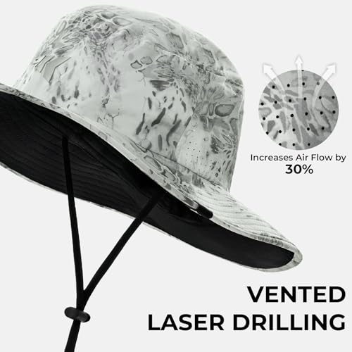 KastKing Sol Armis UPF 50 Boonie Hat - Sun Protection Hat, Fishing Hat, Beach & Hiking Hat, Paddling - color: R: Prym1 Glacier Fade, size: Laser-vented Design