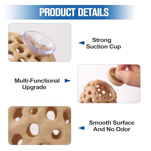 Shrimp Cave, Shrimp Hides for Aquarium, Betta Fish Hideout with Suction Cup Tank Accessories for Fish Tank Decor, Hiding & Resting, Betta Fish Habitat Tank Ornament Accessories - color: Natural Wood