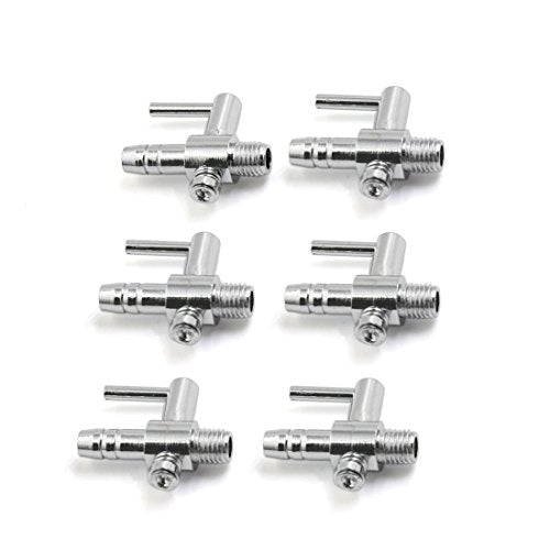 uxcell 6Pcs Stainless Steel Single Way Air Valve Distributor for Aquarium Pump