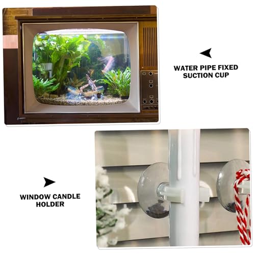 10Pcs Window Suction Cups, Plastic Fish Tank Suction Cups Multifunctional Tubes Clamp for Christmas Candle Lamp or Aquarium, 20mm