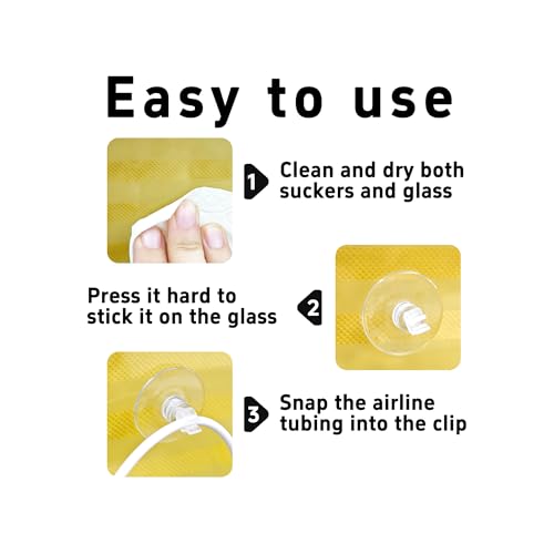 40PCS 5mm Aquarium Suction Cup Clips, Clear Airline Tube Holders for Fish Tank Air Hose, Clamps for Aeration Tubing Setup and Organization - size: 5mm