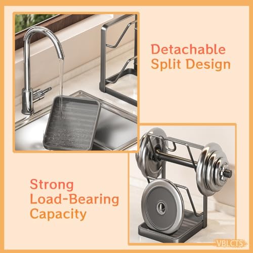 Pot Lid Holder Kitchen Organizer Rack with Drip Tray Functional Double Layer Countertop Storage Lids Solution for Cooking Pots and Pans While Cooking Cover Crock Holders Inside Cabinet Door