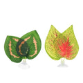 GALPADA 2pcs Reptile Terrarium Simulated Plant Leaves Set Purple Perilla Leaf and Apple Aquarium Decorations for Fish Tank and Reptile Habitat Landscaping
