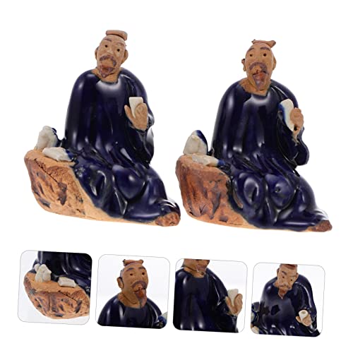 SOLUSTRE 2pcs Rockery Bonsai Fish Tank Rocks Decorative Potted Plant Ornament Ceramic Decoration Vivid Bonsai Ornament