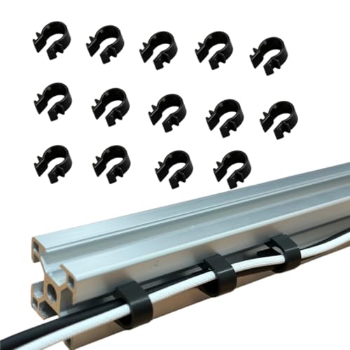 3030 Series Cable Clips, 20PCS T-Slot Aluminum Profile Accessories for EU Standard 3030 Aluminum Extrusion, Black Linear Rail Cord Organizer for 3D Printer Parts CNC DIY - color: 3030 Series Black
