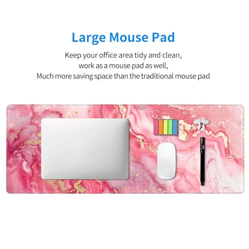 Pink Gold Marble Mouse Pad XL Large Mousepad Non Slip Rubber Base Desk Mat for Laptop Computer Gaming 31.5" X 12" - color: Pink Gold Marble