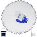 Drasry Saltwater Fishing Cast Net for Bait 3/8 1/4 or 1/2 with Heavy Sinkers Fish Trap Throw Net. Size 3ft/4ft/5ft/6ft/7ft/8ft/9ft/10ft Radius Freshwater Nets - size: 8FT (240cm) Radius, style: 1/4 Mesh Lead Sinkers-mono