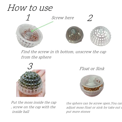 4 Pack Aquarium Moss Ball Holder, Fish Tank Moss Ball Live Plants Shaping Filter, Exotic Decor Ornaments for Aquarium Shrimp Betta Fish Tank (4 Pack)