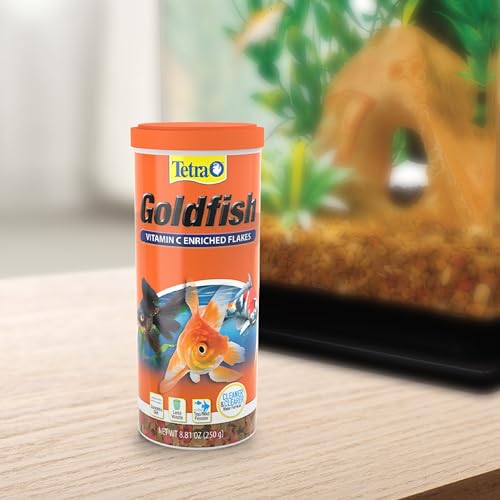 Tetra Goldfish Vitamin C Enriched Flakes Nutritionally Balanced Diet for Goldfish and Small Koi, 8.81 Ounces (250 Grams) - size: 8.81 Ounce (Pack of 1)