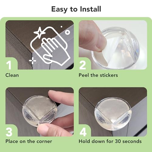 Corner Protector Baby Proof, BPA-Free, Table Corner Protectors for Furniture, Clear Corner Covers Baby Safety, Baby Corner Protector Guards, (12 Pack) - size: 12pcs Round-Shape