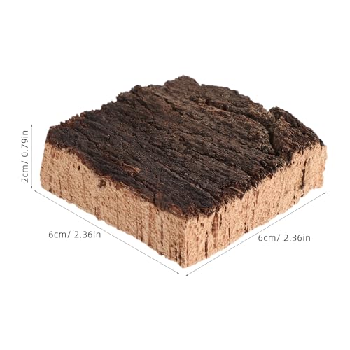 4pcs Natural Cork Bark for Terrarium, Reptile Climbing Background, Aquarium Wood Decoration Bark Hiding for Frogs Lizards Snakes 2.36x2.36 - size: 6.00X6.00X2.00CM