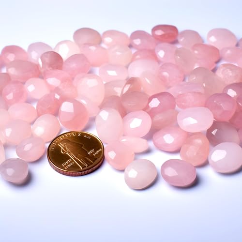 Polished Natural Rose Quartz Crystals - 72 Pcs, 0.5" 10 oz Handpicked Natural Tumbled Gemstones Rocks, Pebbles for Reiki, Chakra, Healing Home Decor - color: Rose Quartz, size: 0.5"