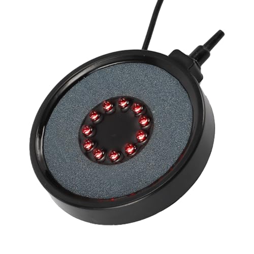 LED Aquarium Air Bubble Light, Underwater Fish Tank Bubblers Stone Disk, 16 Color Fish Tank Light, Aquarium Light for Plants with 11 Lamp Beads, Air Tube and Remote Control, 1 Set
